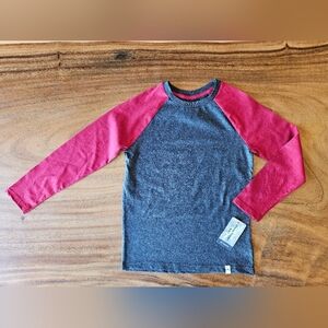 NWT Boys Tommy Bahama Grey Red Long Sleeve Tee M (7/8)